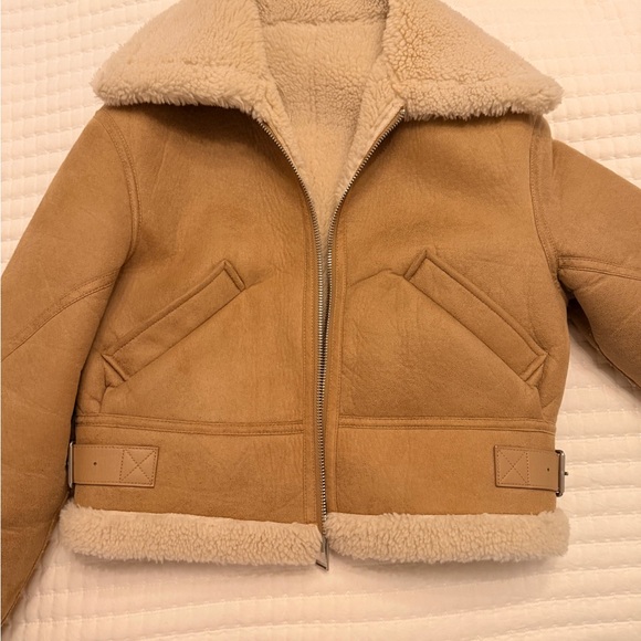Mango Tan Shearling Jacket - Picture 2 of 5